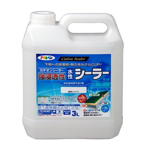 アサヒペン 強浸透性水性シーラー 透明(クリヤ) 3L