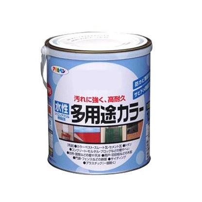 （まとめ買い）アサヒペン 水性多用途カラー 1.6L 赤さび 〔3缶セット〕