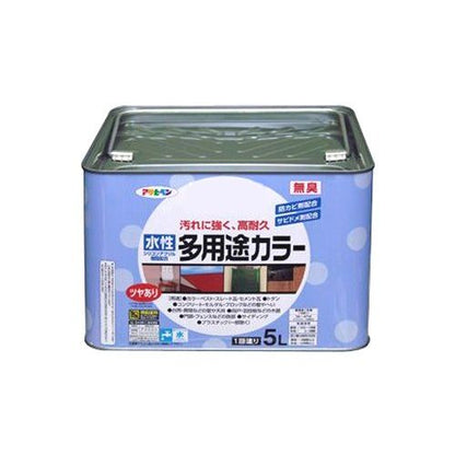 （まとめ買い）アサヒペン 水性多用途カラー 5L 黒 〔3缶セット〕