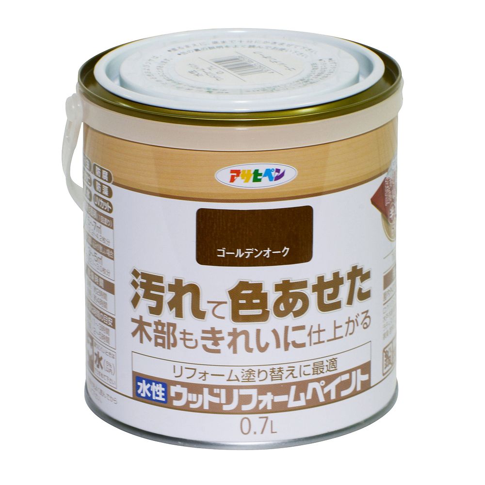 （まとめ買い）アサヒペン 木部水性塗料 水性ウッドリフォームペイント 0.7L ゴールデンオーク 〔×3〕