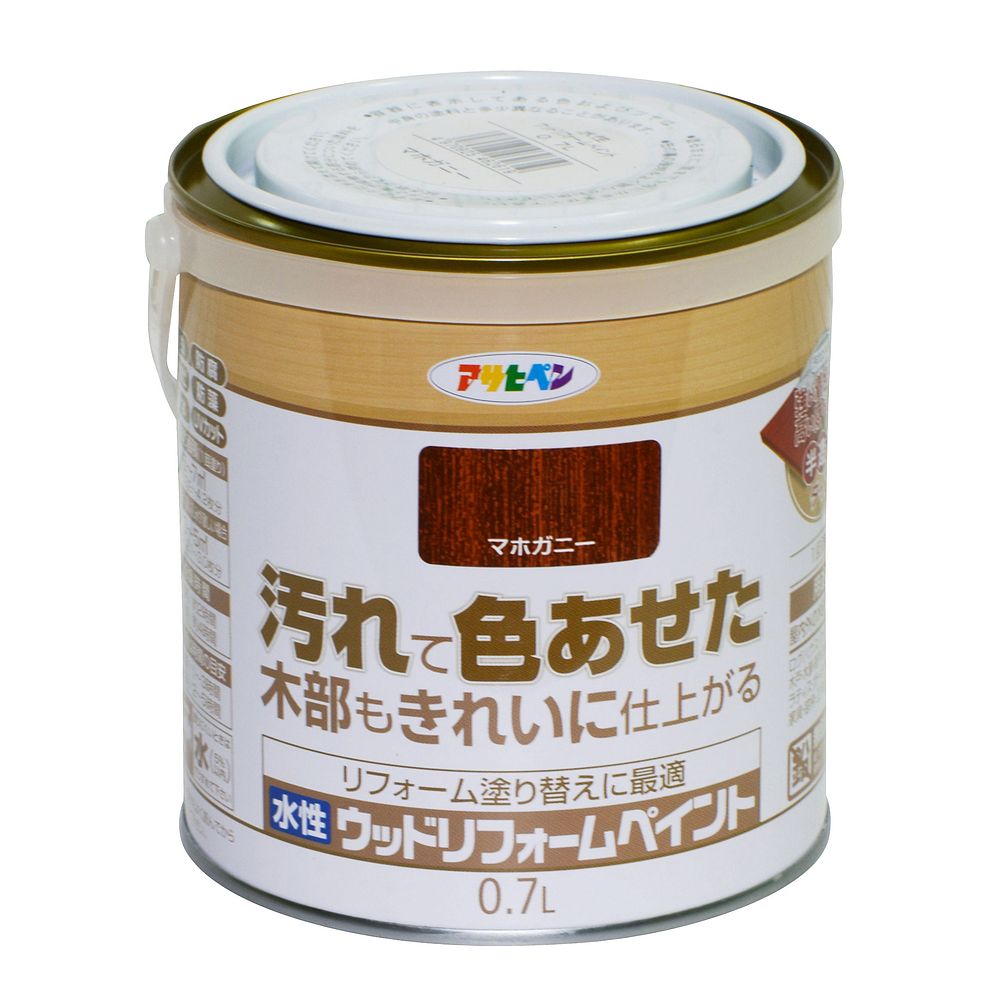 （まとめ買い）アサヒペン 木部水性塗料 水性ウッドリフォームペイント 0.7L マホガニー 〔×3〕