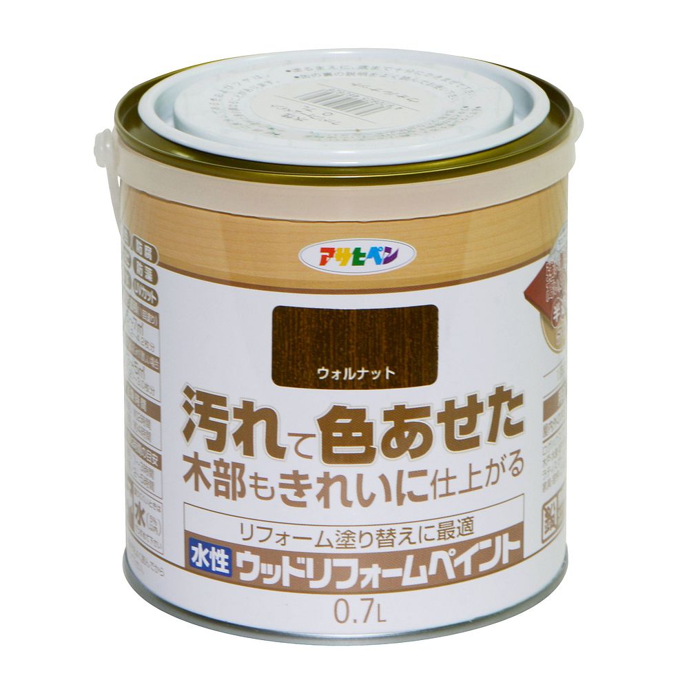 アサヒペン 木部水性塗料 水性ウッドリフォームペイント 0.7L ウォルナット