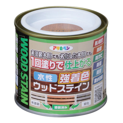 （まとめ買い）アサヒペン 木部水性塗料 水性強着色ウッドステイン 1/5L ライトオーク 〔×3〕