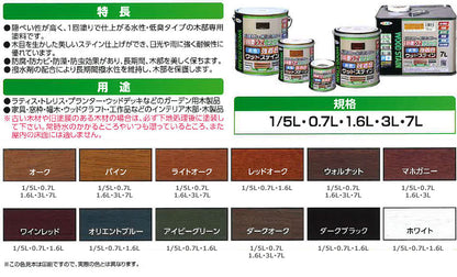 （まとめ買い）アサヒペン 木部水性塗料 水性強着色ウッドステイン 0.7L オーク 〔×3〕