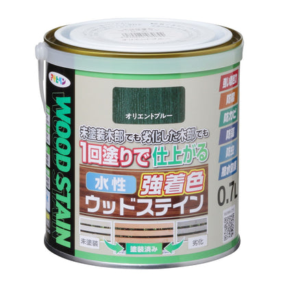 （まとめ買い）アサヒペン 木部水性塗料 水性強着色ウッドステイン 0.7L オリエントブルー 〔×3〕