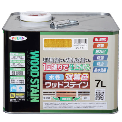 アサヒペン 木部水性塗料 水性強着色ウッドステイン 7L パイン