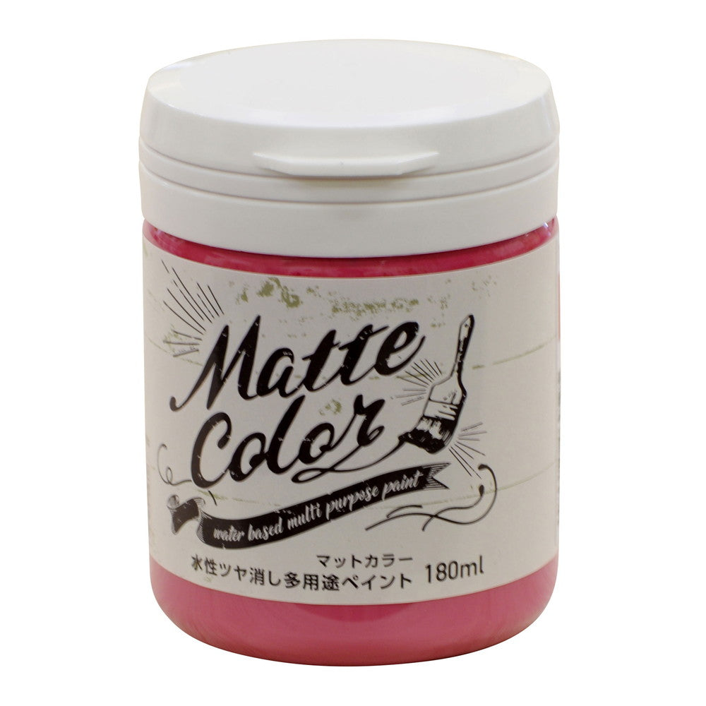 （まとめ買い）アサヒペン 水性塗料 水性多用途ペイントマットカラー 180ml チェリーピンク 〔×3〕