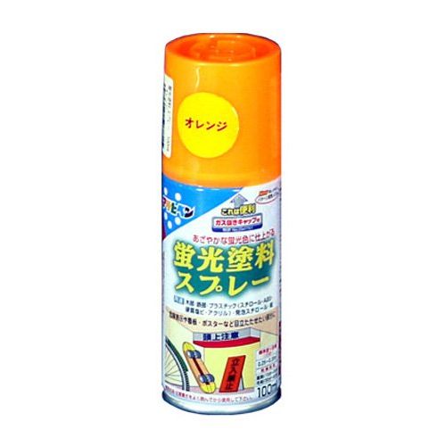 （まとめ買い）アサヒペン 蛍光塗料スプレー 100ML オレンジ 〔5缶セット〕