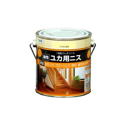 （まとめ買い）アサヒペン 油性ユカ用ニス 0.7L ツヤあり透明 〔3缶セット〕