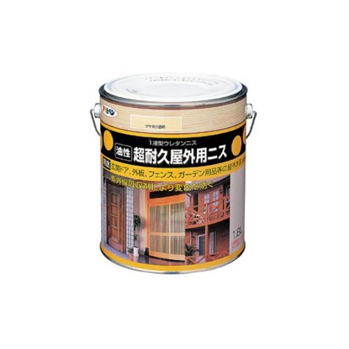 （まとめ買い）アサヒペン 油性超耐久屋外用ニス 1.8L 透明(クリヤ) 〔3缶セット〕