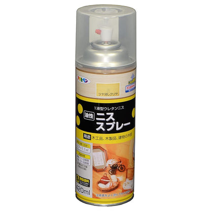 （まとめ買い）アサヒペン 油性 ニススプレー 420ml ツヤ消し クリヤ 〔×3〕