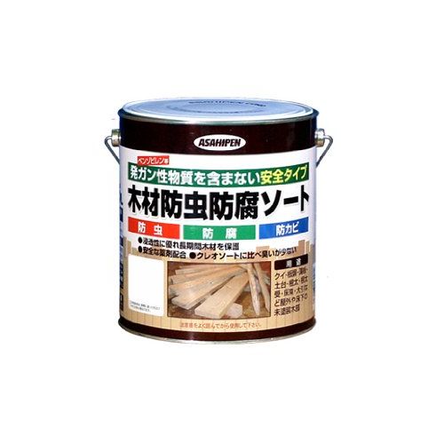 まとめ買い）アサヒペン 木材防虫防腐ソート 2.5L 透明(クリヤ) 〔3缶