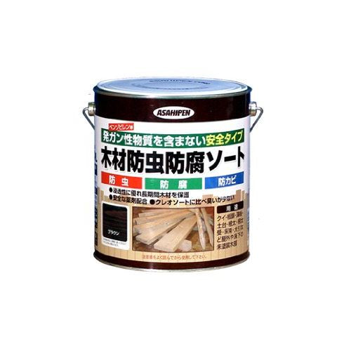 （まとめ買い）アサヒペン 木材防虫防腐ソート 2.5L ブラウン 〔3缶セット〕