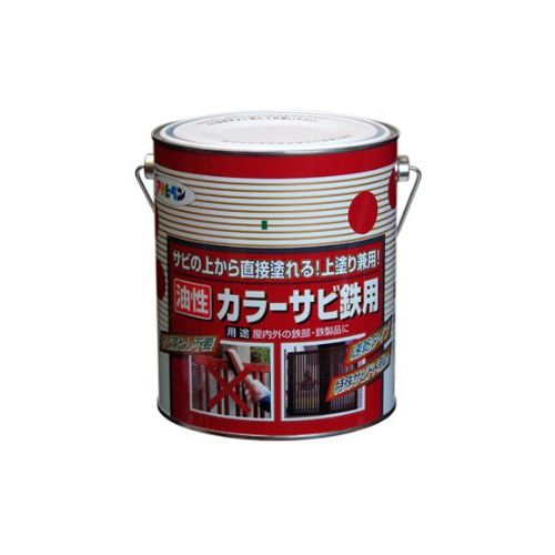 （まとめ買い）アサヒペン カラーサビ鉄用 1.6L こげ茶 〔3缶セット〕