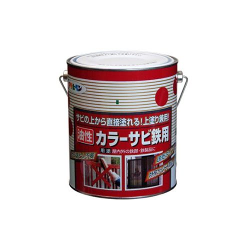 （まとめ買い）アサヒペン カラーサビ鉄用 1.6L グリーン 〔3缶セット〕