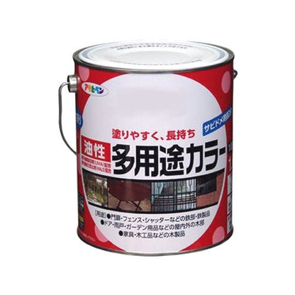 （まとめ買い）アサヒペン 油性多用途カラー 1.6L 黒 〔3缶セット〕