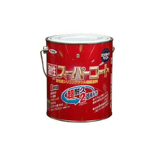 （まとめ買い）アサヒペン 油性スーパーコート 1.6L クリーム色 〔3缶セット〕