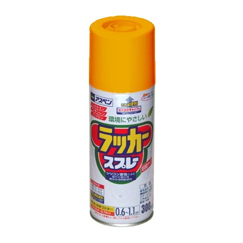 （まとめ買い）アサヒペン アスペンラッカースプレー 300ml オレンジ 〔5缶セット〕