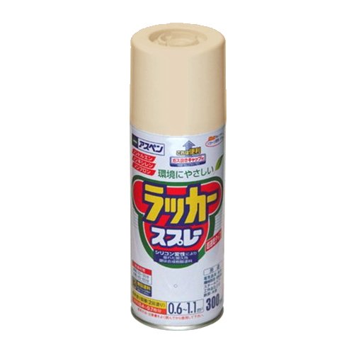 （まとめ買い）アサヒペン アスペンラッカースプレー 300ml ベージュ 〔5缶セット〕