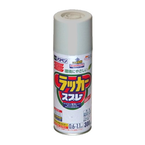 （まとめ買い）アサヒペン アスペンラッカースプレー 300ml シルバーグレー 〔5缶セット〕