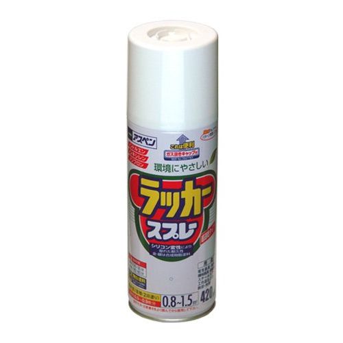 （まとめ買い）アサヒペン アスペンラッカースプレー 420ML 白 〔5缶セット〕