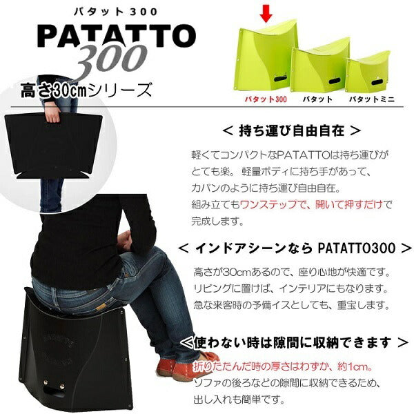 2個セット〕SOLCION 折りたたみ椅子 PATATTO300 (パタット300) 高さ