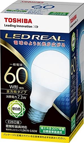 東芝 LED電球 一般電球形 全方向形 昼白色60W形相当 LDA7N-G/60W LDA7N-G/60W – FUJIX