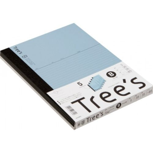 キョクトウ ノート Tree's セミB5 B罫 6mm横罫 30枚 ブルーグレー 5冊 
