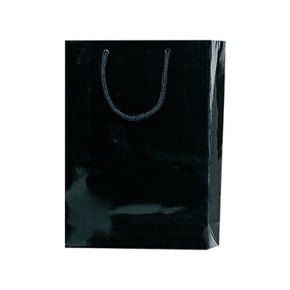 （まとめ買い）シモジマ HEIKO 紙袋 ブライトバッグ SWT 縦320×横225mm 黒(グロスPP貼り) 1枚入 006138200 〔×10〕