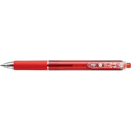 ぺんてる フィール 単色ボールペン 0.7mm クリアレッド 赤インク