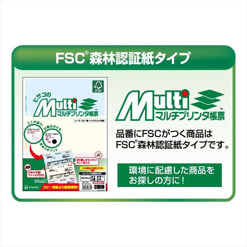 まとめ買い）ヒサゴ FSC（R）認証 マルチプリンタ帳票 A4 白紙 2面 2穴