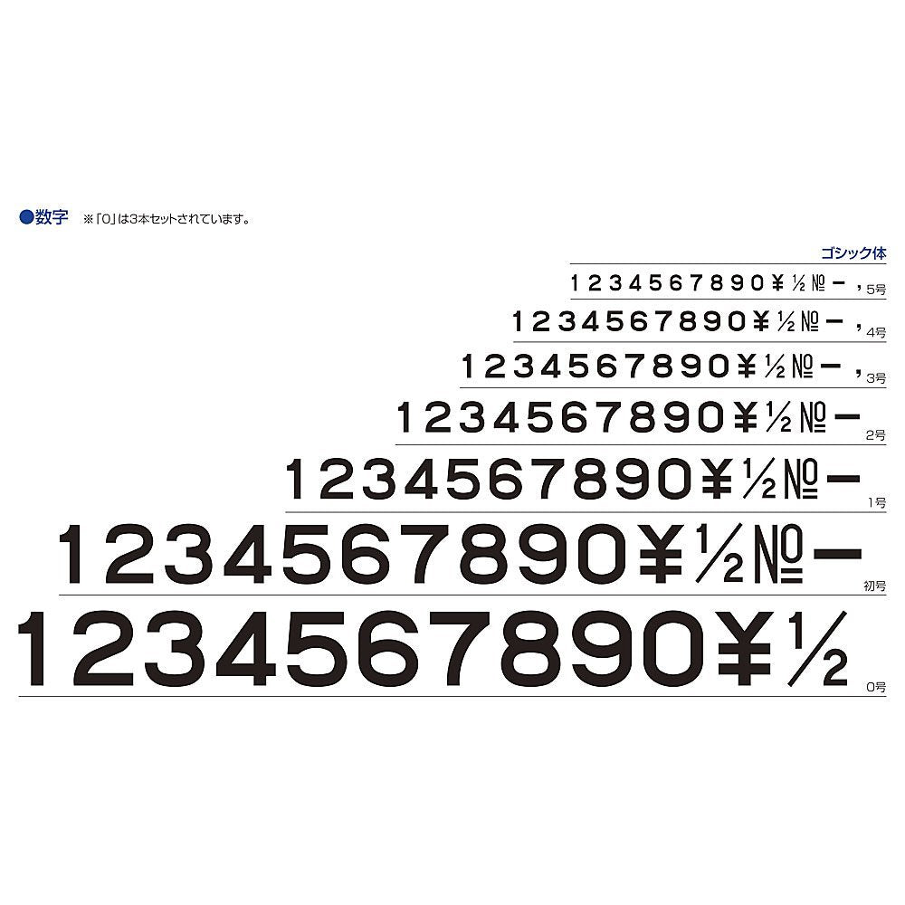 シヤチハタ 柄付ゴム印連結式セット 数字 ゴシック体 0号 GRN-0G – FUJIX