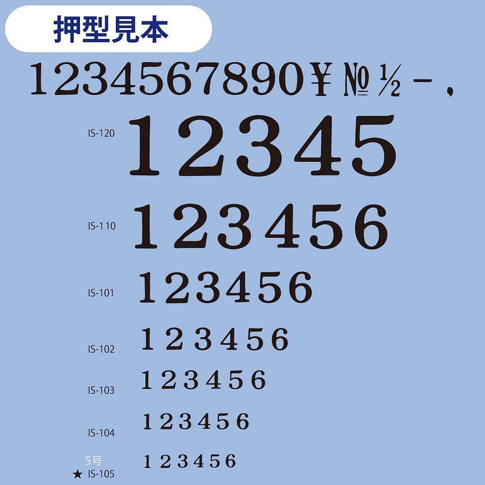コクヨ エンドレススタンプ 数字セット 明朝体 4号 IS-104 – FUJIX