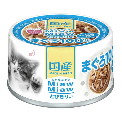 （まとめ買い）アイシア ミャウミャウ とびきりまぐろ しらす入り まぐろ 60g 猫用缶詰 キャットフード 〔×24〕