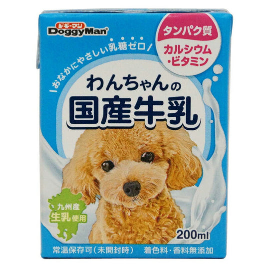 （まとめ買い）ドギーマン わんちゃんの国産牛乳 全犬種用 200ml 〔×24〕