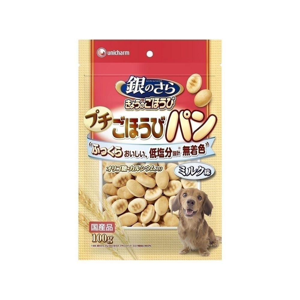 （まとめ買い）グラン・デリ 銀のさら きょうのごほうび プチごほうびパン ミルク味 100g 犬用 〔×18〕