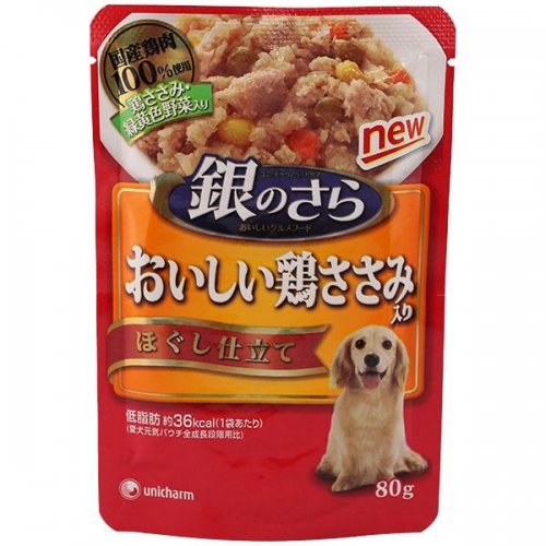 ユニ・チャーム グラン・デリ パウチほぐし成犬用鶏ささみ・緑黄色野菜入り 80g