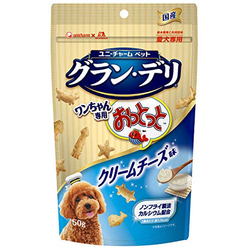 （まとめ買い）ユニ・チャーム グラン・デリ ワンちゃん専用おっとっと クリームチーズ味 50g 犬用 〔×12〕