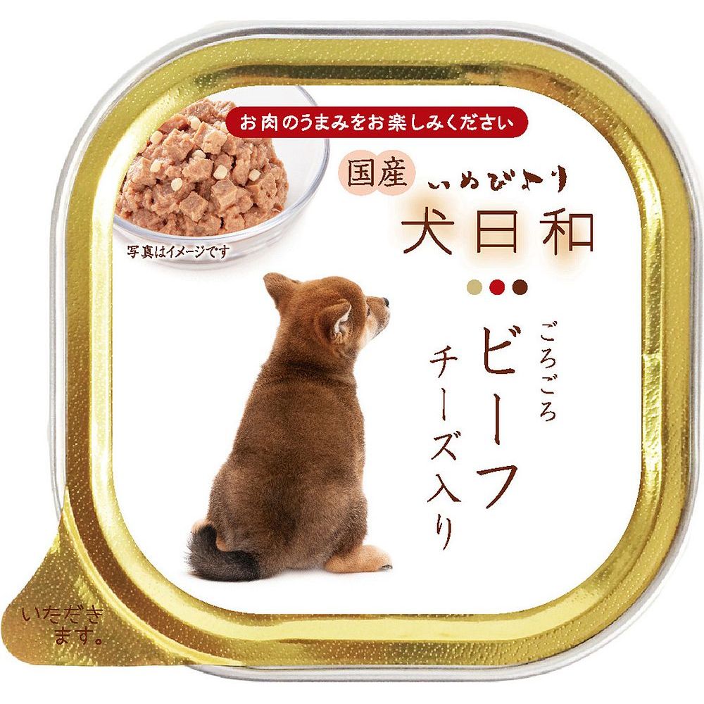 わんわん 犬日和 ごろごろビーフ チーズ入り 100g 犬用フード