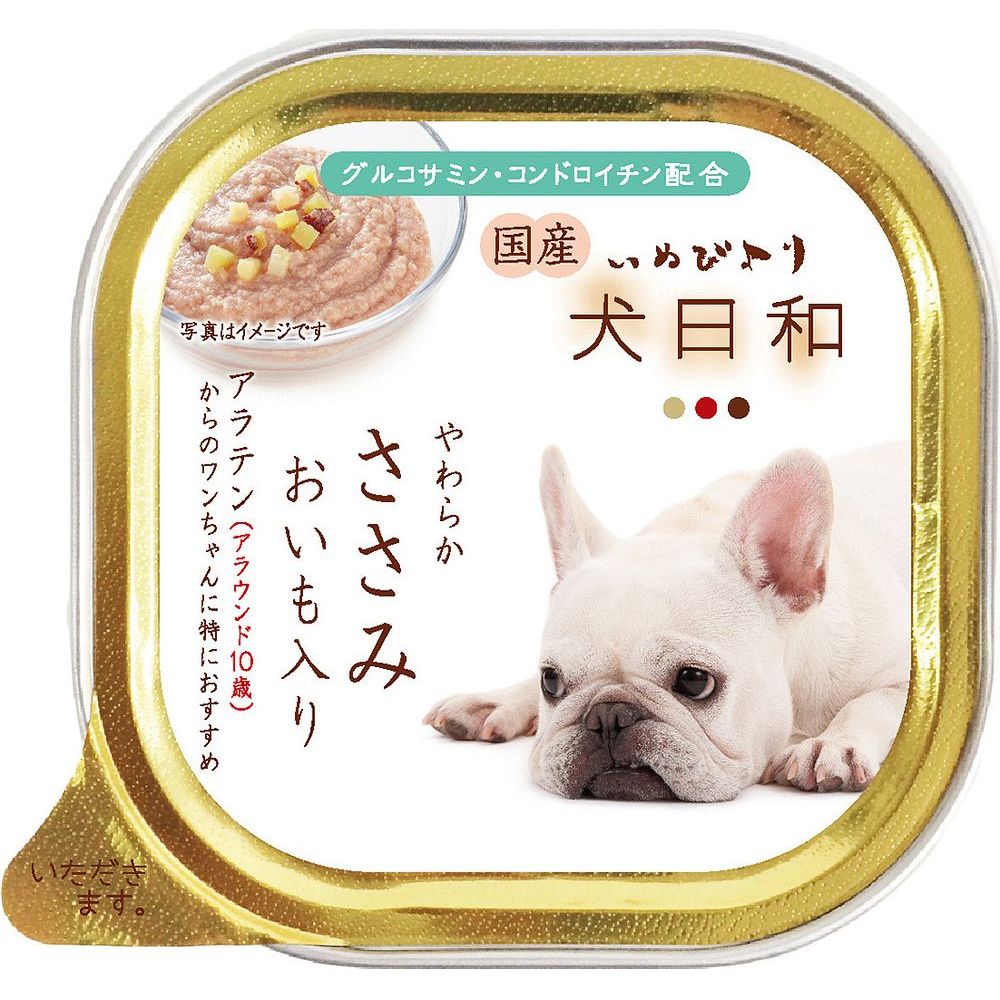 わんわん 犬日和 やわらかささみ おいも入り (アラウンド10歳)100g 犬用フード