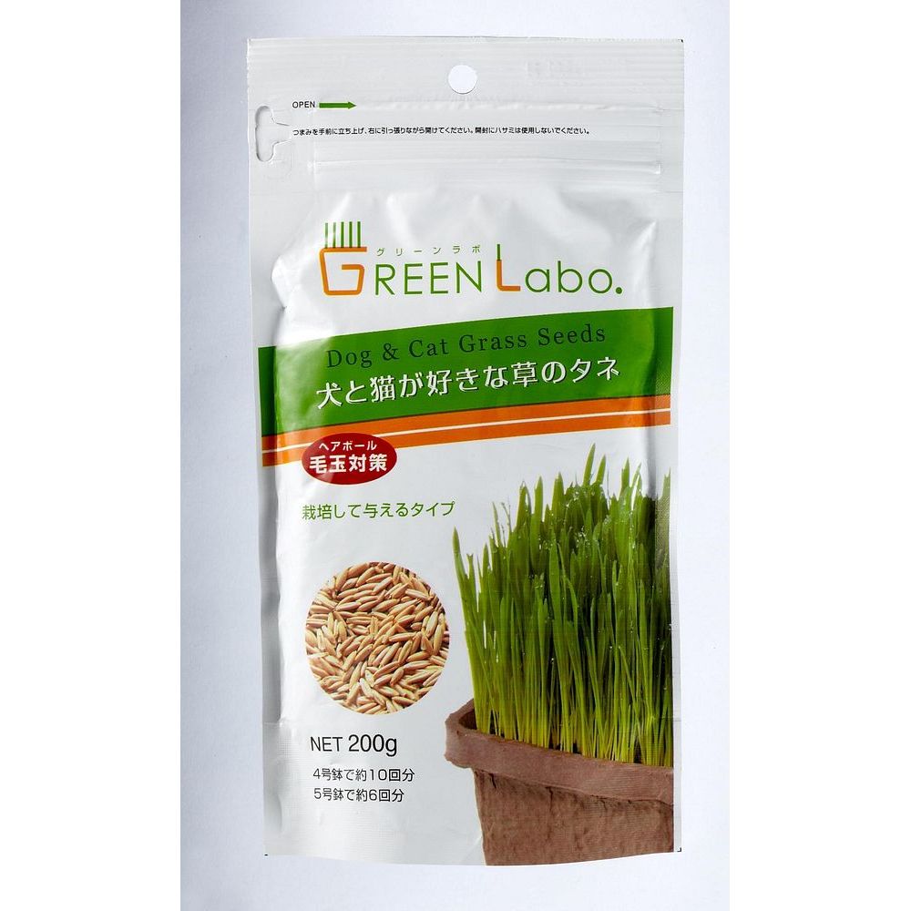 （まとめ買い）エイム クリエイツ GEEN Labo Dog & Cat Grass Seeds 犬と猫が好きな草のタネ 200g 〔×12〕