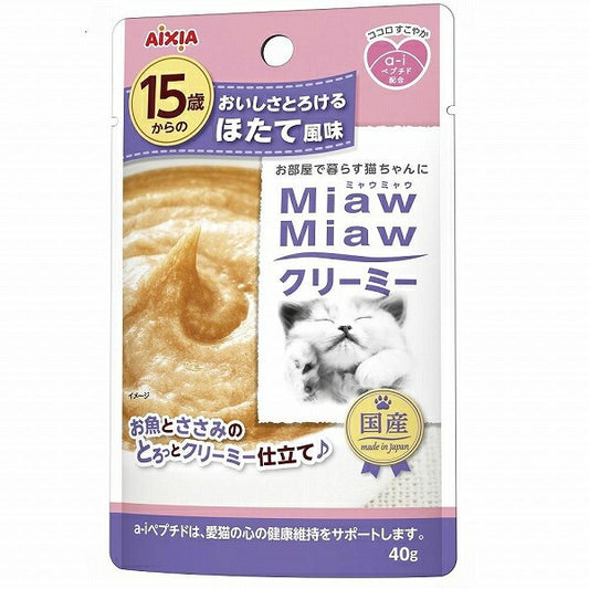 アイシア 15歳からのミャウミャウ クリーミー ほたて風味 40g 猫用 キャットフード