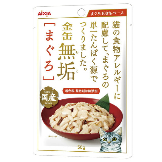 （まとめ買い）アイシア 金缶 無垢 まぐろ 50g 猫用 〔×24〕