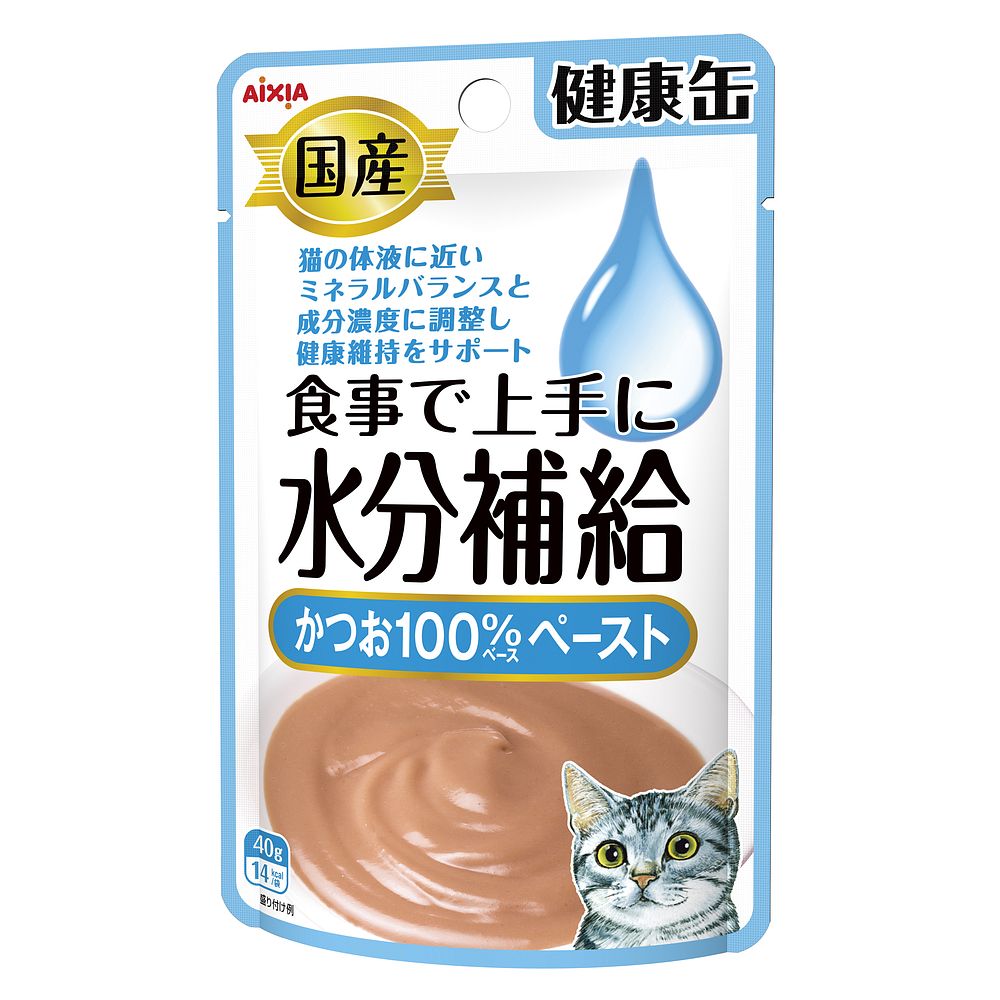 アイシア 国産健康缶パウチ 水分補給かつおペースト 40g