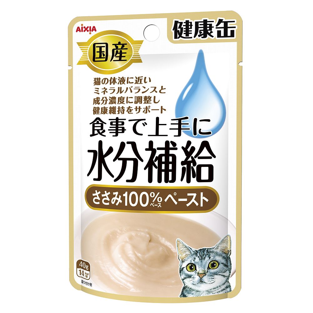 アイシア 国産 健康缶パウチ 水分補給ささみペースト 40g 猫用フード