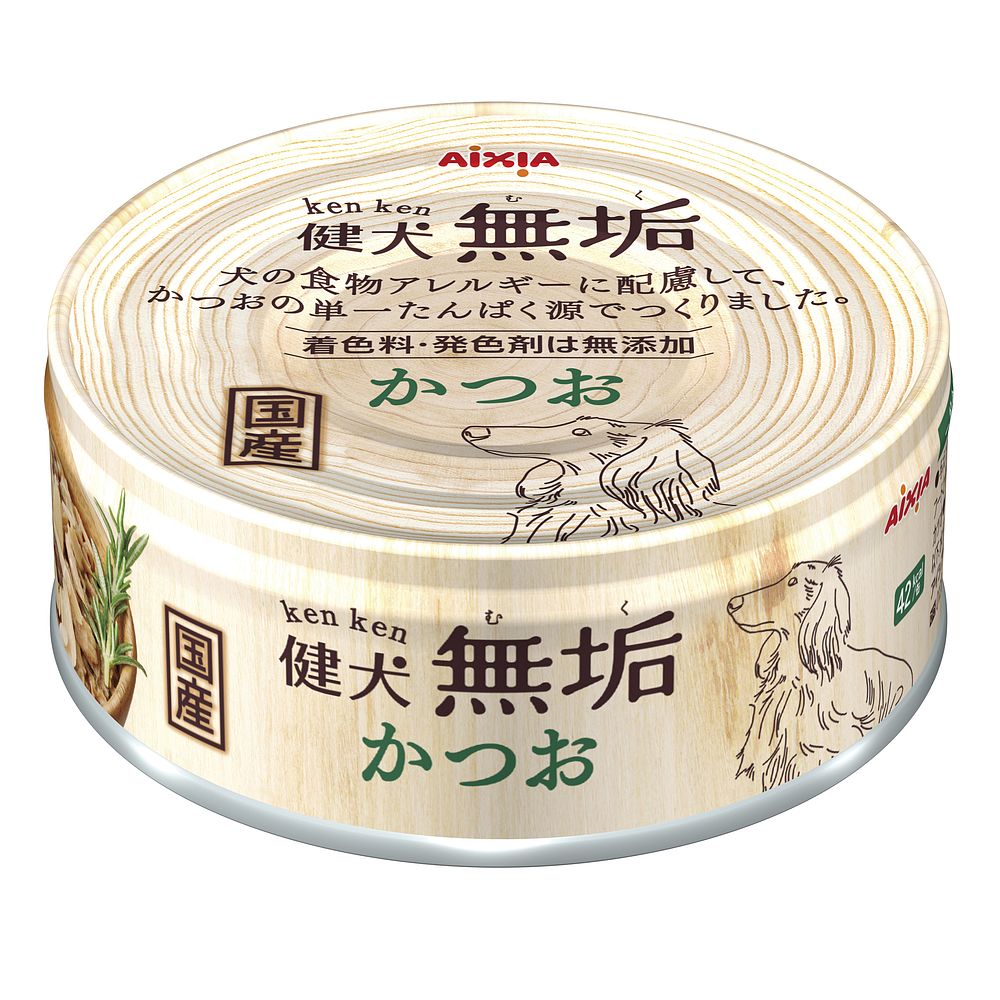 （まとめ買い）アイシア 健犬無垢 かつお 65g 犬用フード 〔×24〕