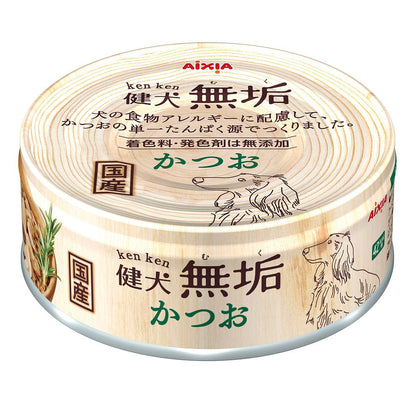 （まとめ買い）アイシア 健犬無垢 かつお 65g 犬用フード 〔×24〕