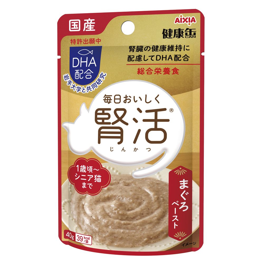 （まとめ買い）アイシア 国産 健康缶パウチ 腎活 まぐろペースト 40g 猫用フード 〔×24〕