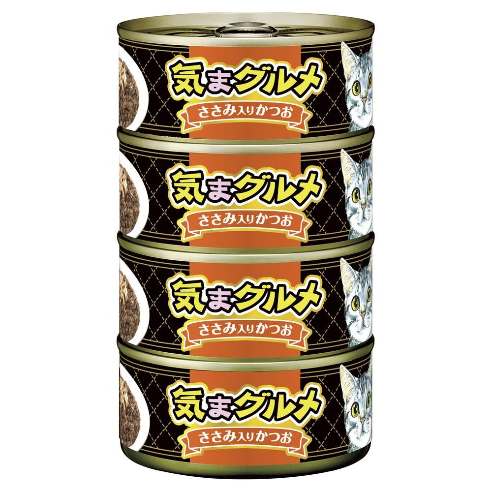 （まとめ買い）アイシア 気まグルメ4P ささみ入りかつお 620g 猫用フード 〔×12〕