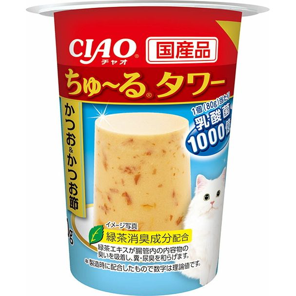 いなばペットフード CIAO ちゅ～る タワー かつお&かつお節 80g 猫用おやつ